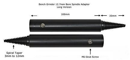 Bench Grinder Spindle Adapter - Long Length Version