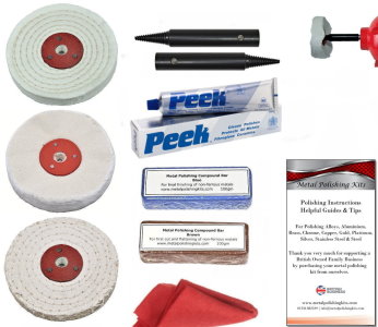 Bench Grinder Add-On Metal Polishing Kit - 100mm + Peek Polish