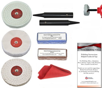 Bench Grinder Add-On Metal Polishing Kit - 100mm