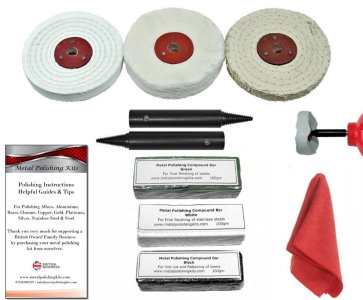Bench Grinder Add-On Stainless Steel Polishing Kit - 100mm