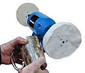 Bench Grinder With Add-On Metal Polishing Kit Attached