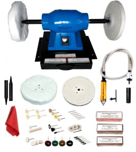 150W Jewellery Polishing Machine On A Stand With Drawers. Includes a Flexible Drive Shaft Polishing Kit