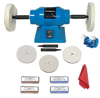 150W Bench Grinder Aluminium Polishing Kit 5 inch Wheels