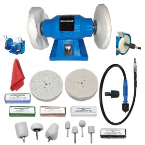 150W Bench Grinder Metal Polishing Wheel With Flexible Drive Shaft 150mm Wheels