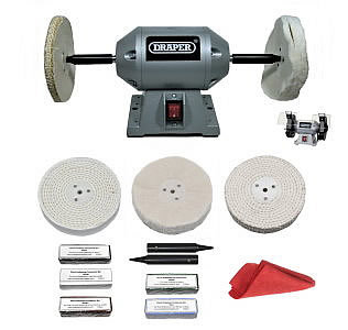 250W Bench Grinder Metal Polishing Machine With Short Spindle Adapters