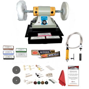 350W Metal Polishing Machine On Stand With Drawers With Flexible Drive Shaft