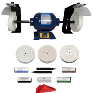 370W Metal Polisher With Splash Guards