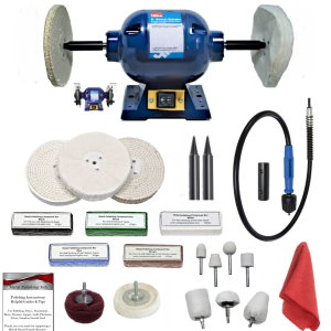 370W Bench Grinder With Metal  Polishing Kit and Flexible Drive Shaft