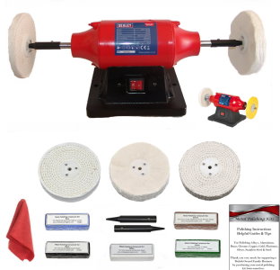 370W Sealey Polisher With Metal Polishing Kit and Spindle Adapters