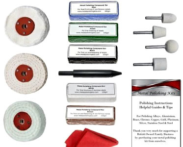 Aluminium, Stainless Steel Polishing Kit 3 inch with Felt Bobs