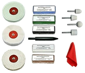 Aluminium, Stainless Steel Polishing Kit 4 inch with Felt Bobs