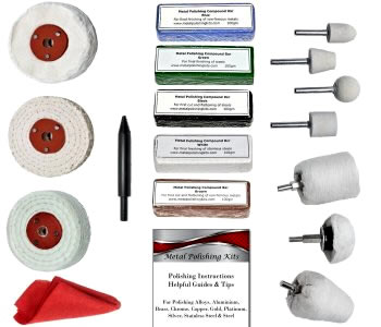 Aluminium, Stainless Steel Polishing Kit 3 inch with Felt Bobs and Cotton Mops