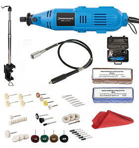 135W Rotary Multi Tool With Aluminium Polishing Kit With Stand & Flexible Shaft
