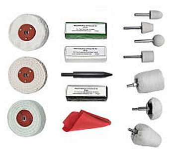 Stainless Steel Polishing 3 inch Kit With Felt Bobs and Mounted Cotton Mops