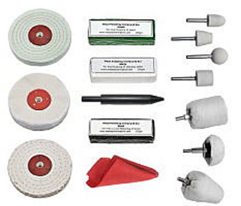 Stainless Steel Polishing 4 inch Kit With Felt Bobs and Mounted Cotton Mops