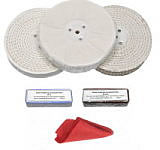 Aluminium Polishing Wheels and Compound Bars 6 inch x 1/2 inch